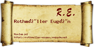 Rothmüller Eugén névjegykártya